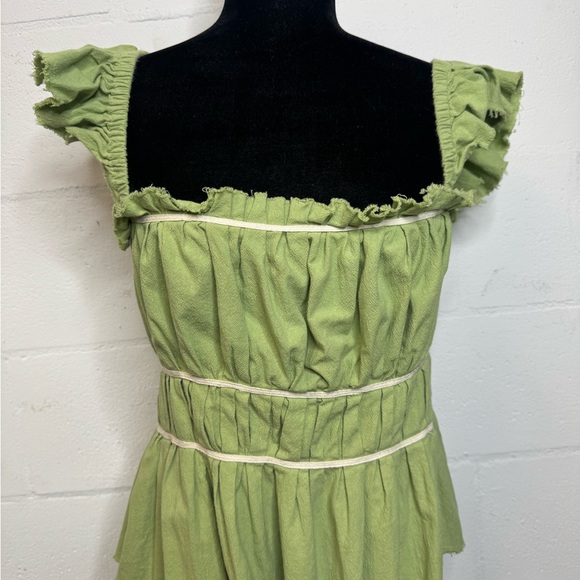 FREE PEOPLE Elegant Green Ruffle Shirt - Picture 5 of 9